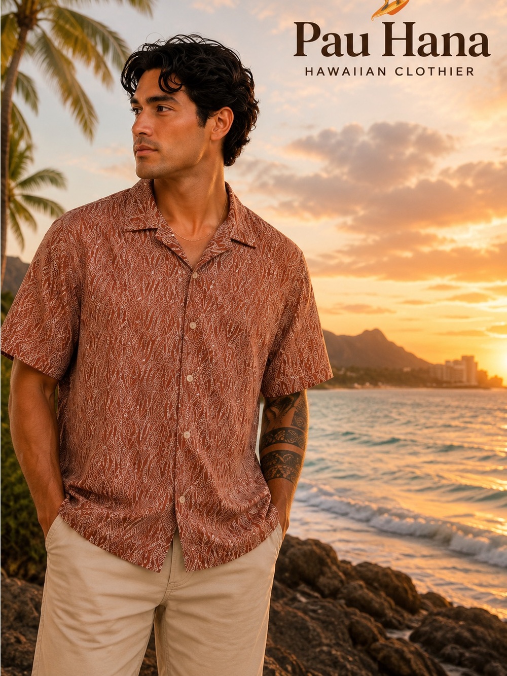 🏄Pau Hana,Hawaiian Clothier, Soft, Beautiful Shirt,Wear w/Khakis/Chinos,Size M